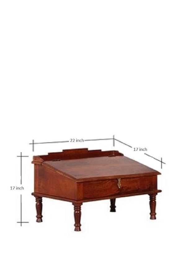 MADE WOOD Sheesham Wood Study Desk with Storage Cabinet