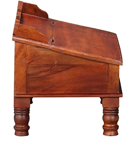MADE WOOD Sheesham Wood Study Desk with Storage Cabinet