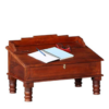 MADE WOOD Sheesham Wood Study Desk with Storage Cabinet