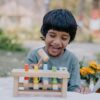 TOYS Wooden Pounding Bench Toy with Mallet | 8 Colourful Pegs - Flip, Pound & Repeat